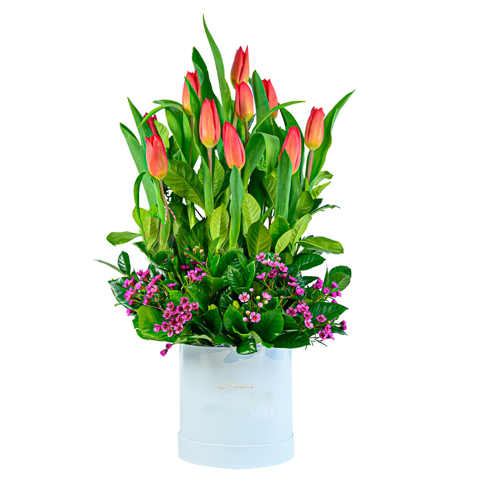 arreglo de tulipanes
